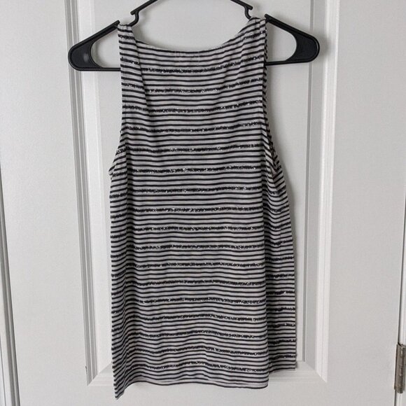 J CREW Sequin Striped TankTop Size Small - Picture 2 of 3